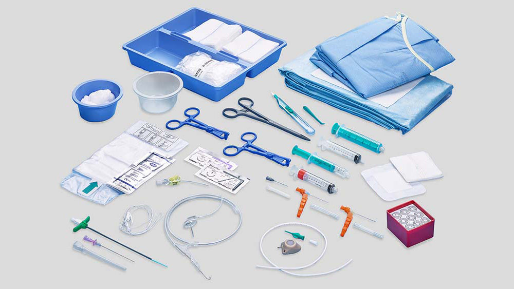 Contents of the interventional diagnostics and vascular therapy kits