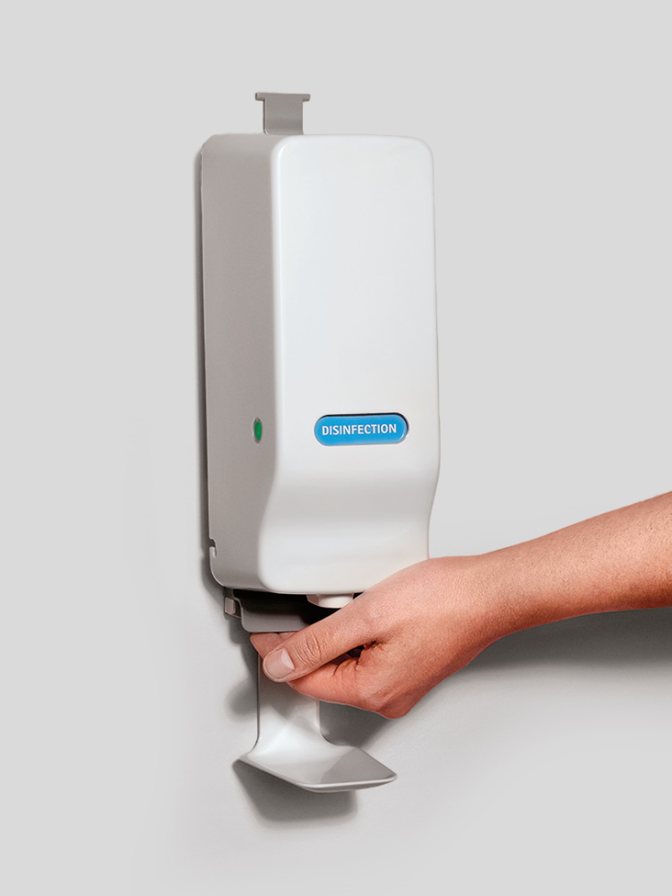 Wall hand dispenser with hand