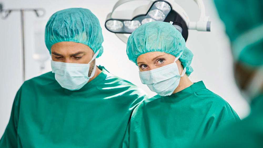 Health care professionals in an operating room