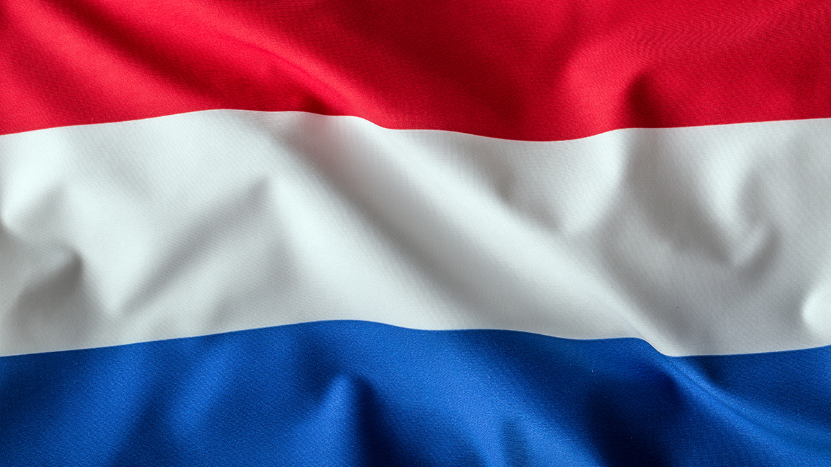 Dutch flag in the colors red, white and blue