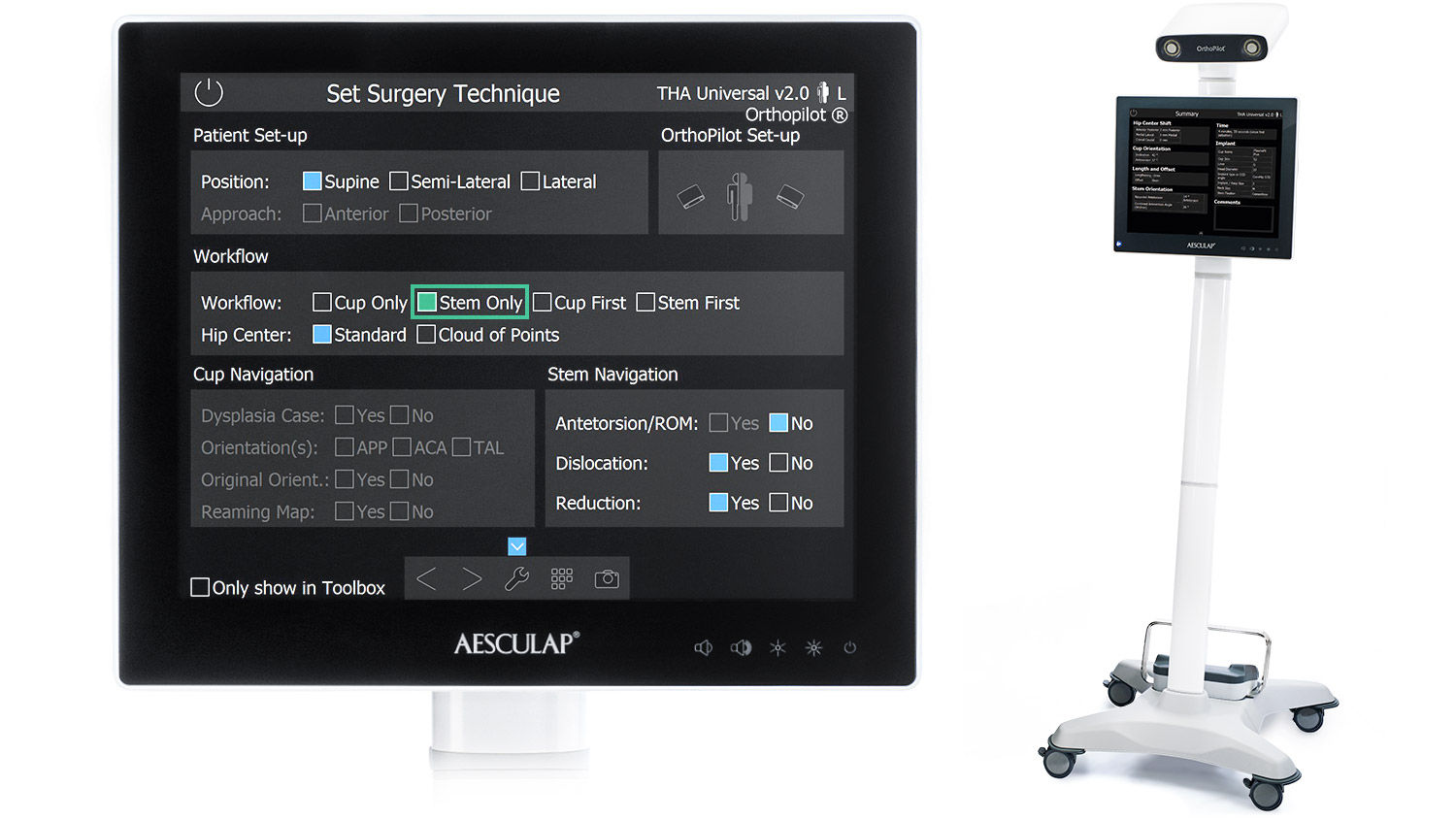 Screenshot Stem Only navigation software hip arthroplasty