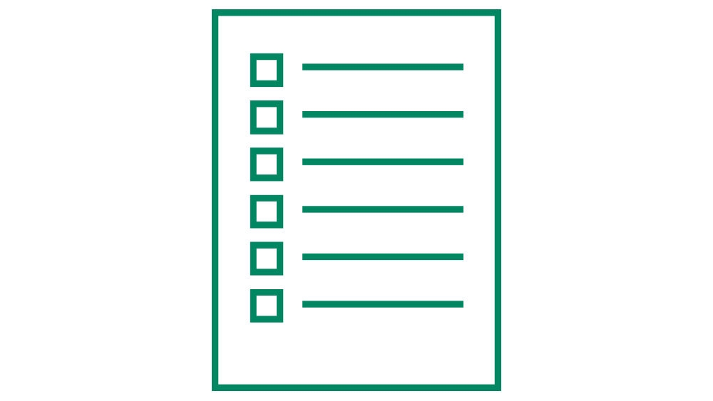 Simple icon illustrating a vertical checklist with square checkboxes and horizontal lines representing list items.