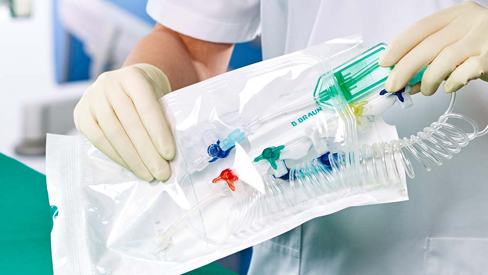 A nurse unpacks a ProSet from the sterile packaging