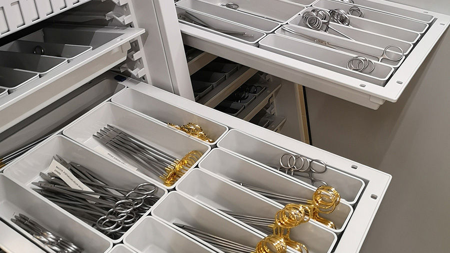 Surgical instruments trolley in the CSSD