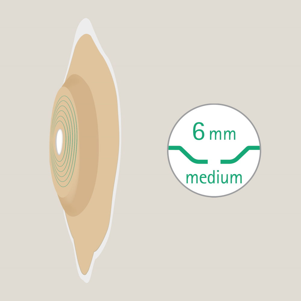 Side view of Flexima 3S convex wafer of 6 mm depth
