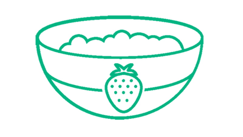pureed cooked fruit in a bowl green illustration