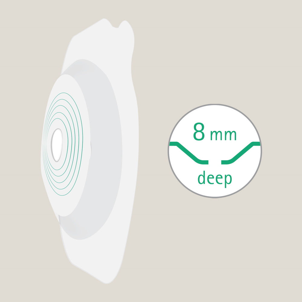 Side view of Proxima 2 convex wafer of 8 mm depth