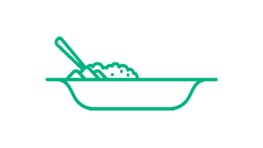 blended food in a bowl green illustration