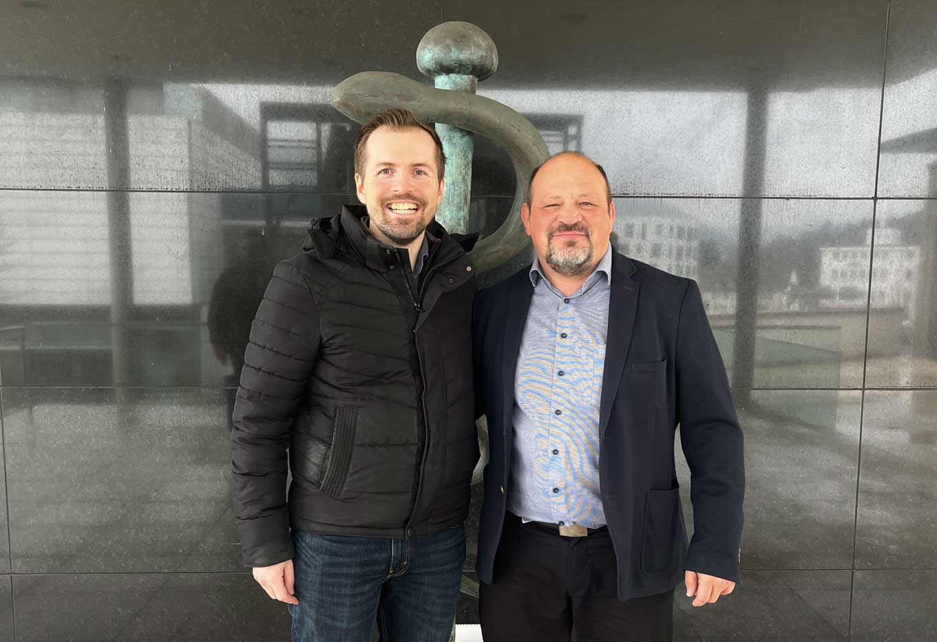 Mr. Andrei Dragos Costache M.D., 37th WFNS-Aesculap Pediatric Fellow & Harald Dreher, Senior Business Development Manager Neurosurgery