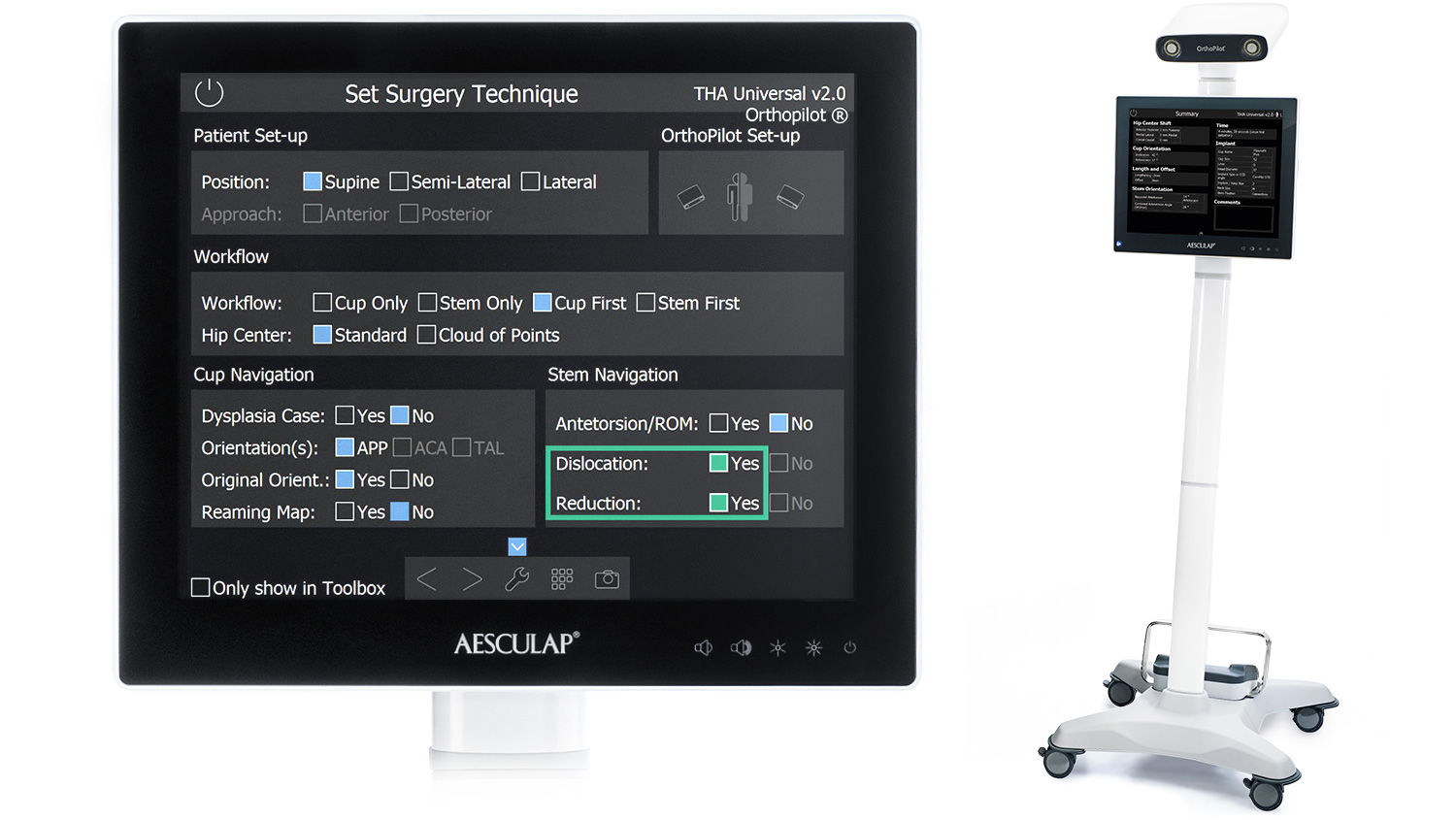 Screenshot Cup only navigation software hip arthroplasty