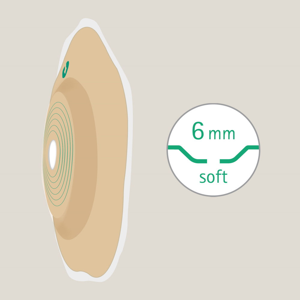 Side view of Flexima Active O' convex wafer of 6 mm depth