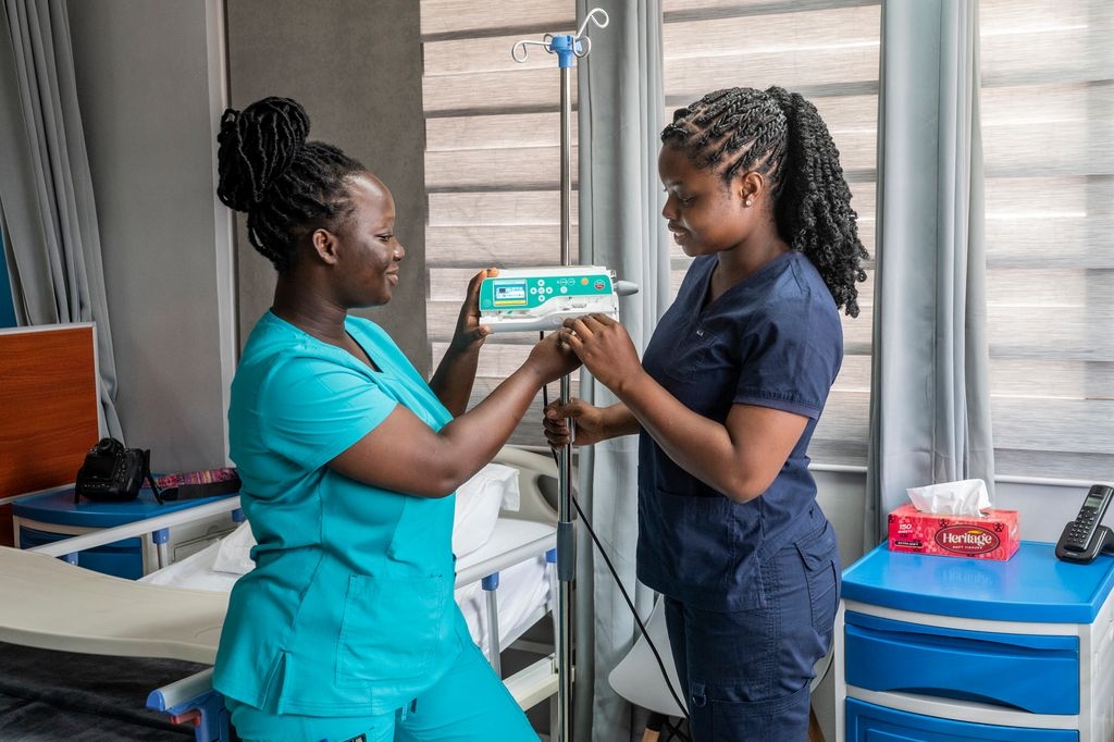 Nurses at the Franklyn Medical Center in Accra, Ghana.