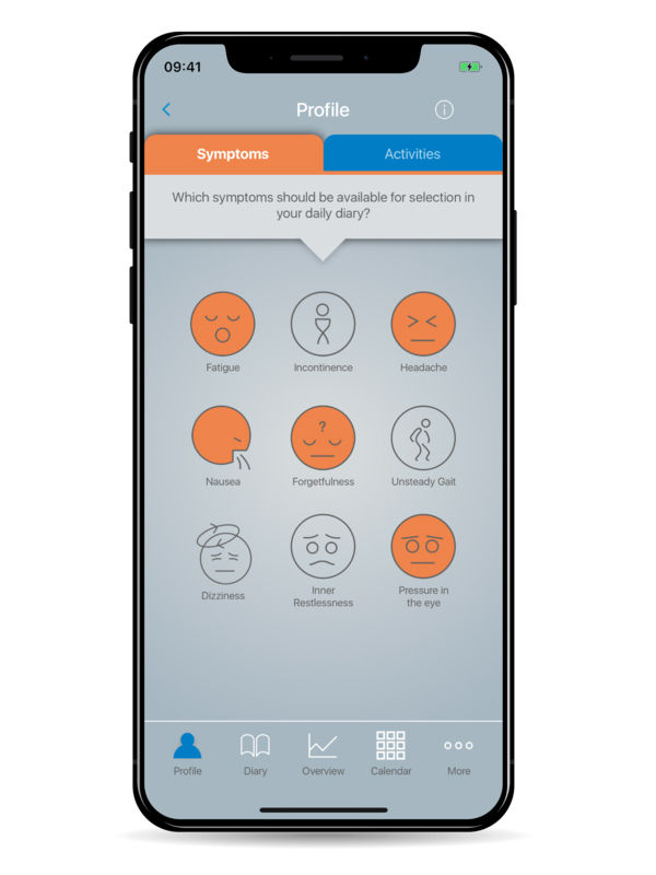 HC&Me hydrocephalus diary app "Which symptoms should be available for selection?"