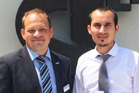 Harald Dreher, Business Manager Neurosurgery & Dr. Ilhom Ravshanbekovich Abdullaev 8th WFNS-Aesculap Pediatric Fellow