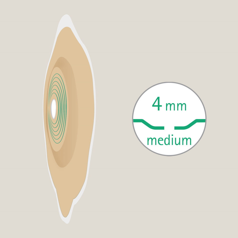 Side view of Flexima Active O' convex wafer of 4 mm depth