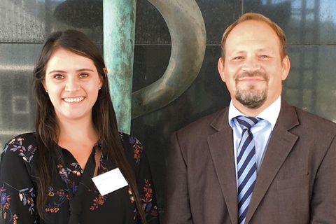 Dr. Paula Alejandra Benitez Gasca, 34th WFNS-Aesculap Adult Fellow & Harald Dreher, Business Manager Neurosurgery