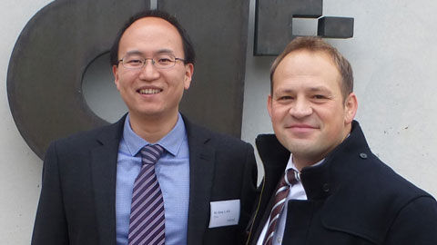 Qiang Li, 5th WFNS-Aesculap Pediatric Fellow & Harald Dreher, Business Manager Neurosurgery