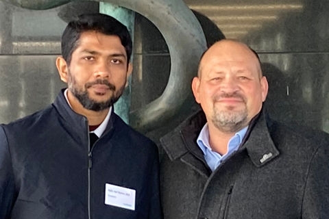 Dr. Sumanth Kumar Nyathani, 41st WFNS-Aesculap Adult Fellow & Andreas Knapp, VP Global Marketing and R&D Neurosurgery and Power Systems