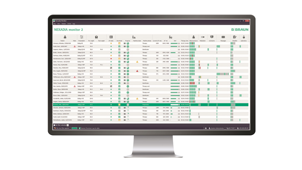 Monitor showing table