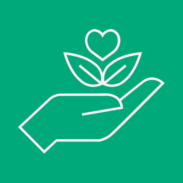 hand holds flower icon