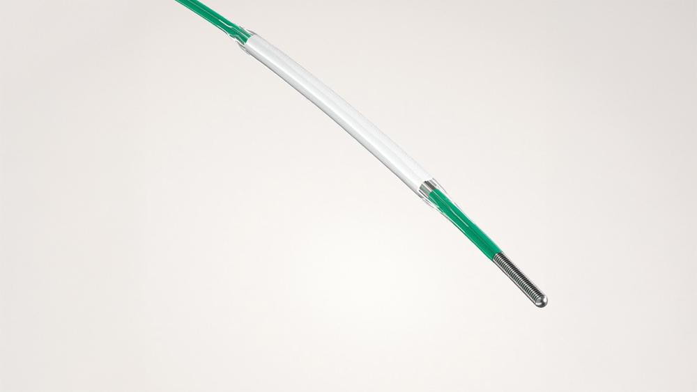 A coronary drug-coated balloon​ prior to dilatation.