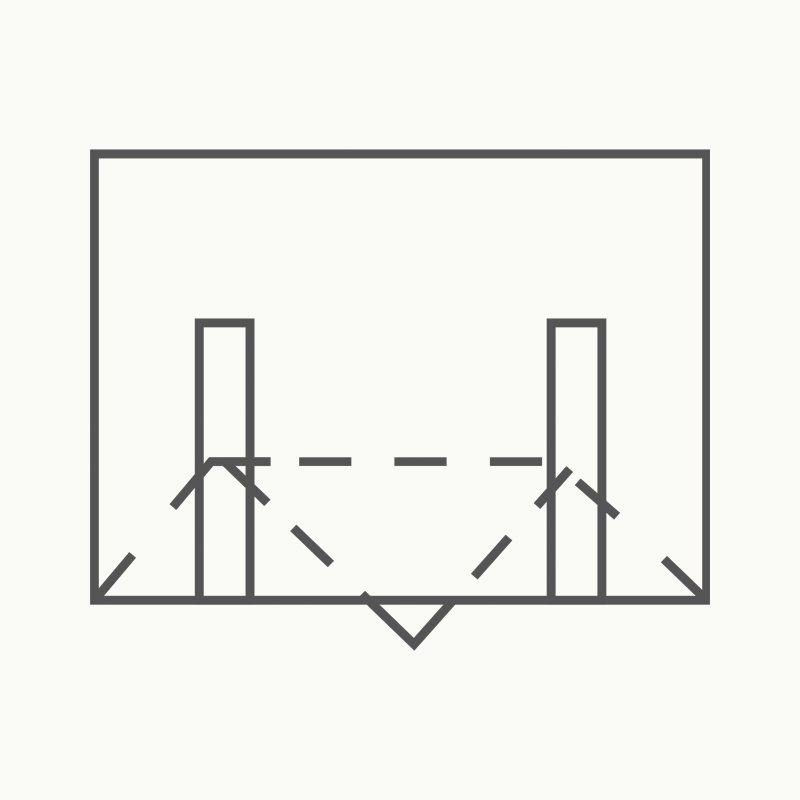 Blue wrap icon symbolizing sterile ​single use packaging. 