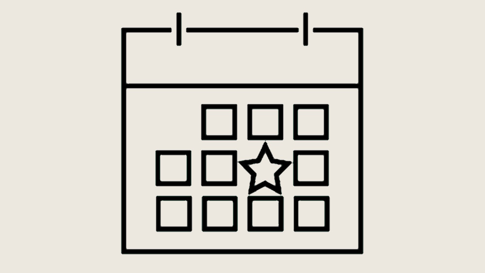 The icon shows a calendar with a grid of squares representing individual days. One of the squares — located in the middle row — contains a star