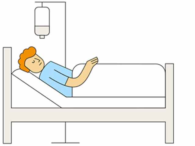 Graphic - patient lying in bed 